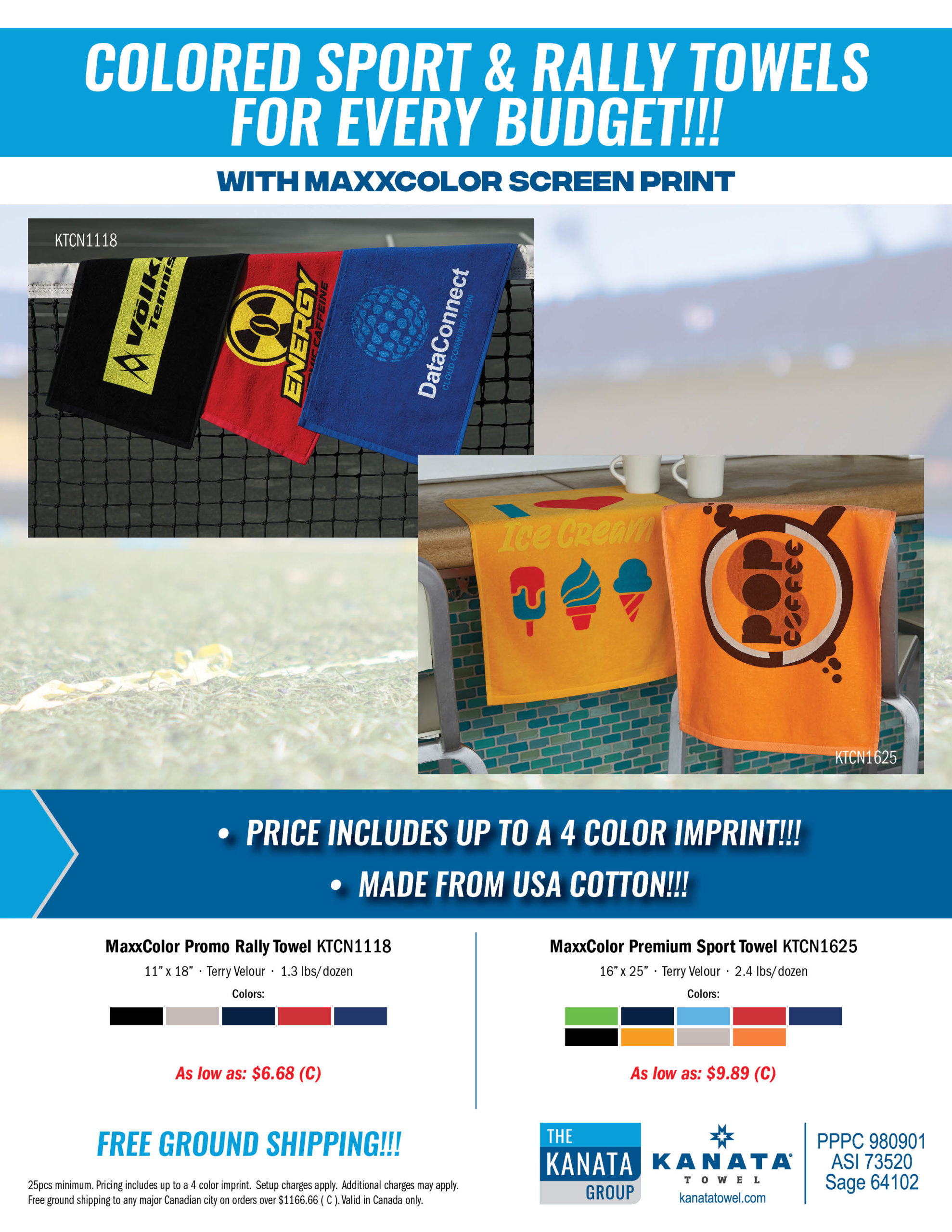 Colored Sport & Rally Towels For Every Budget!