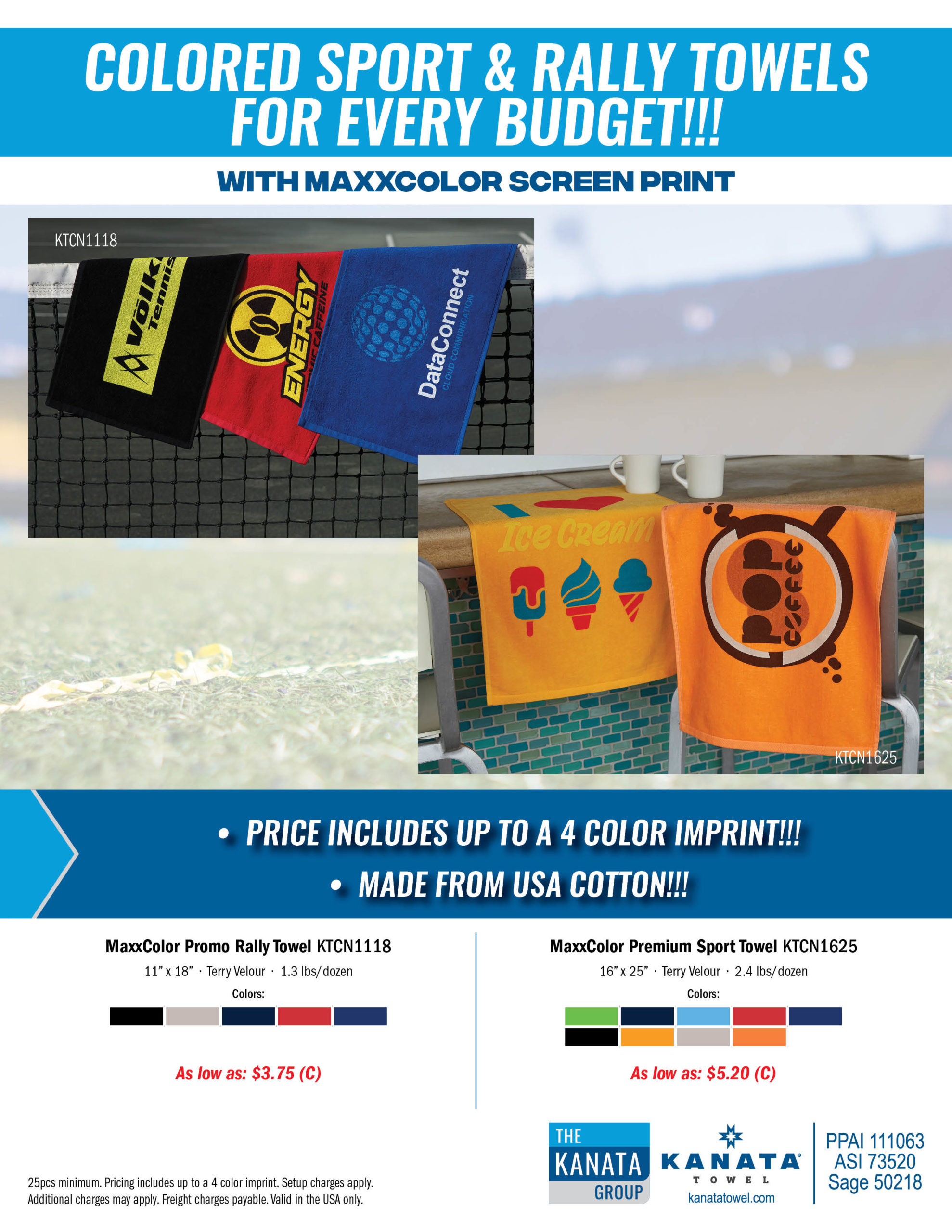 Colored Sport & Rally Towels For Every Budget!