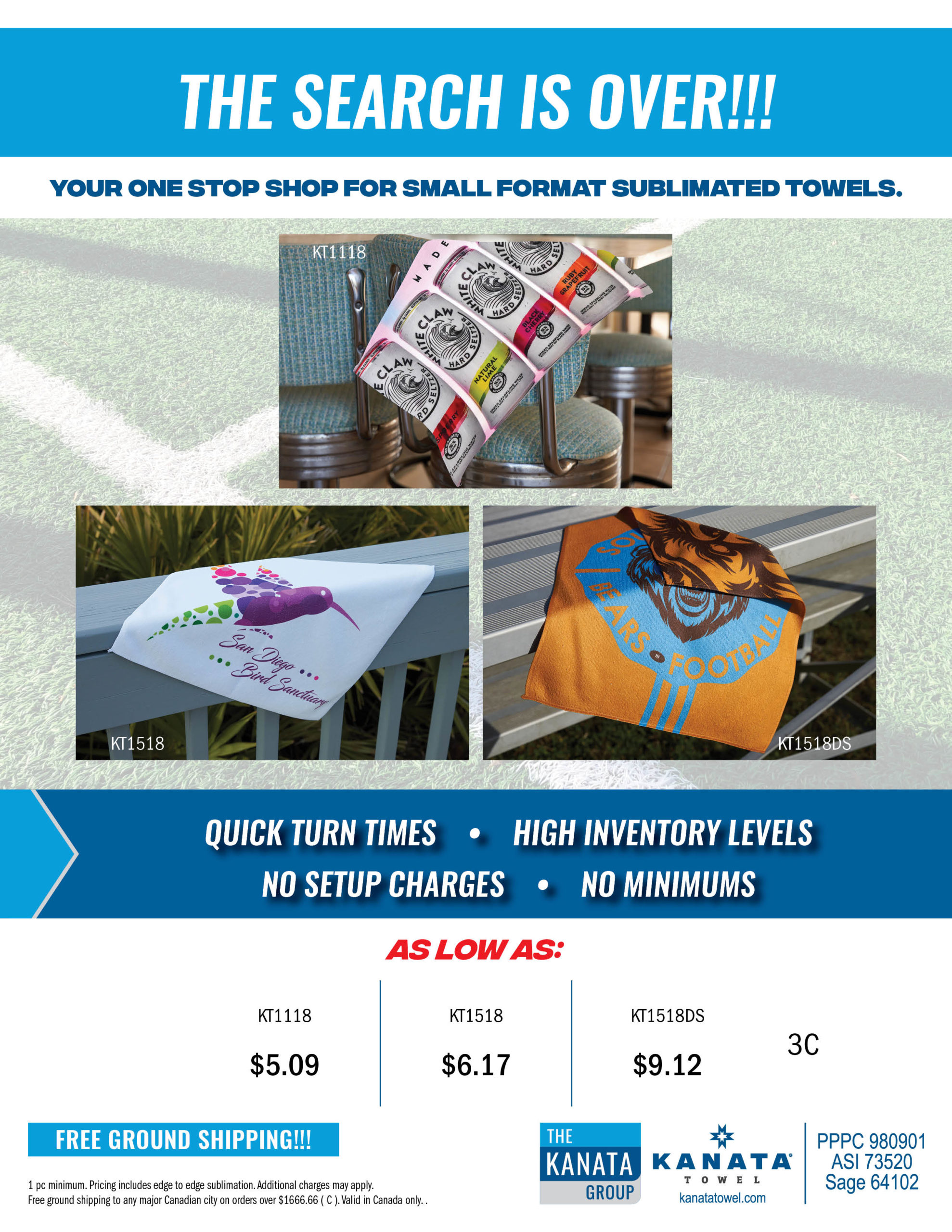 Small Format Sublimated Towels